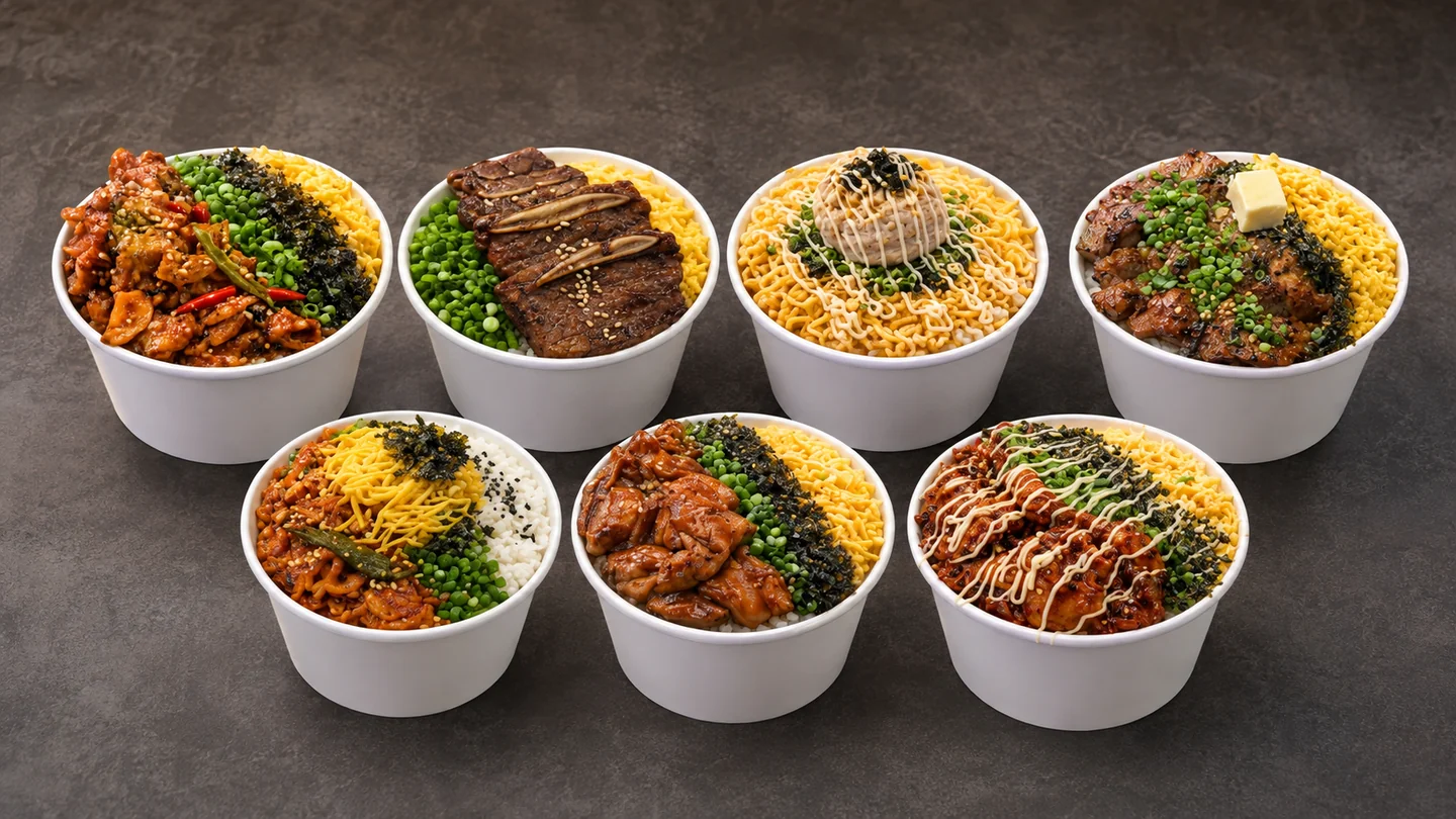 Seven cupbap bowls