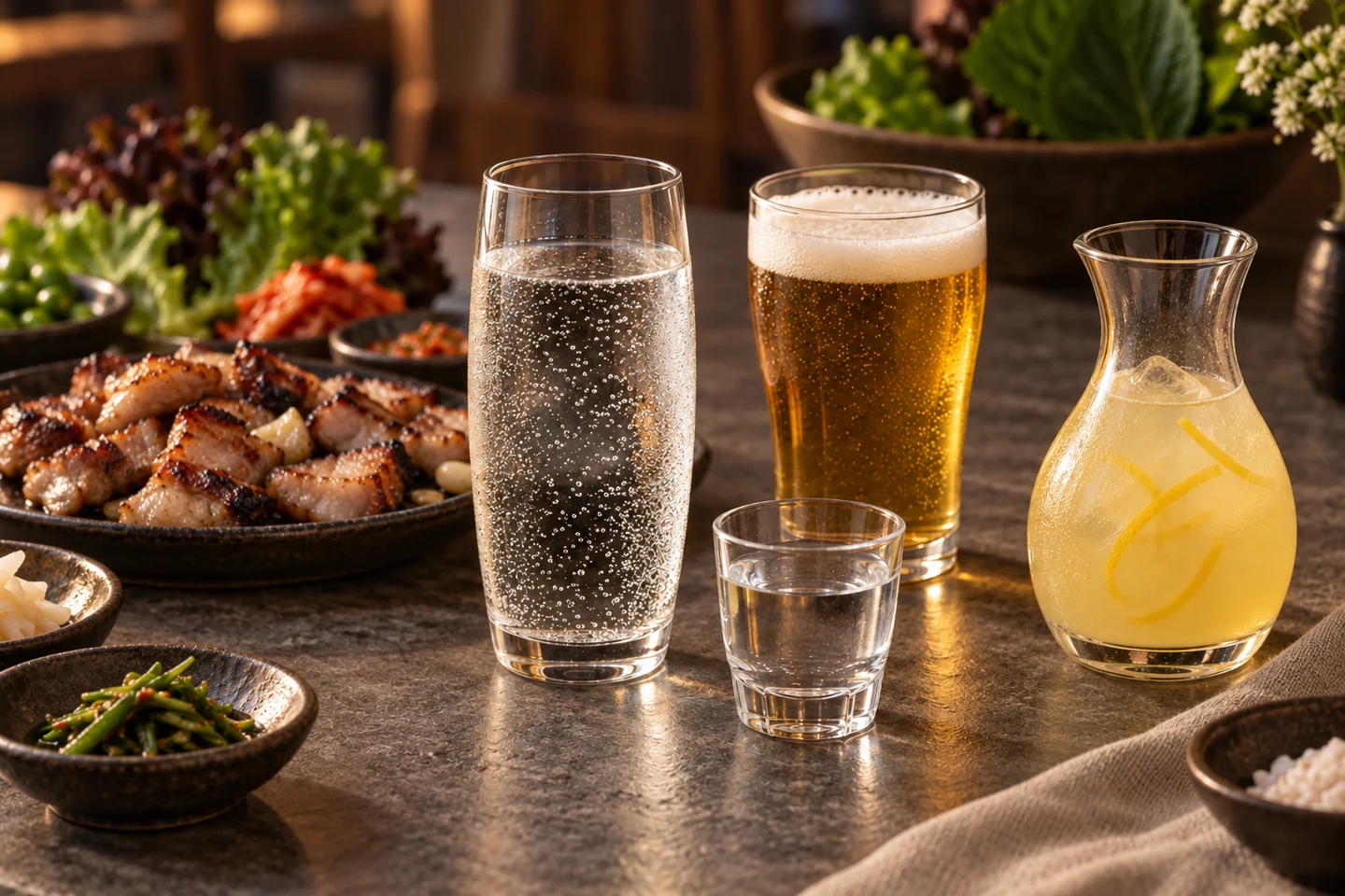 Food and drink pairing illustration